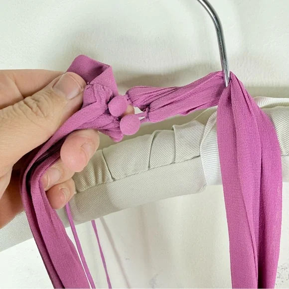 Nicole Miller Purple Metallic Floral Silk Blend Gown - Picture 8 of 10